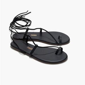 TKEES Jo Lace Up Sandals Black size 7
